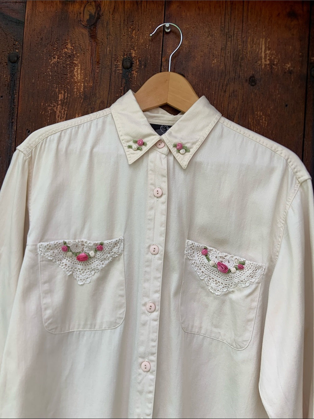Vintage Sasson Embroidered Western Shirt M